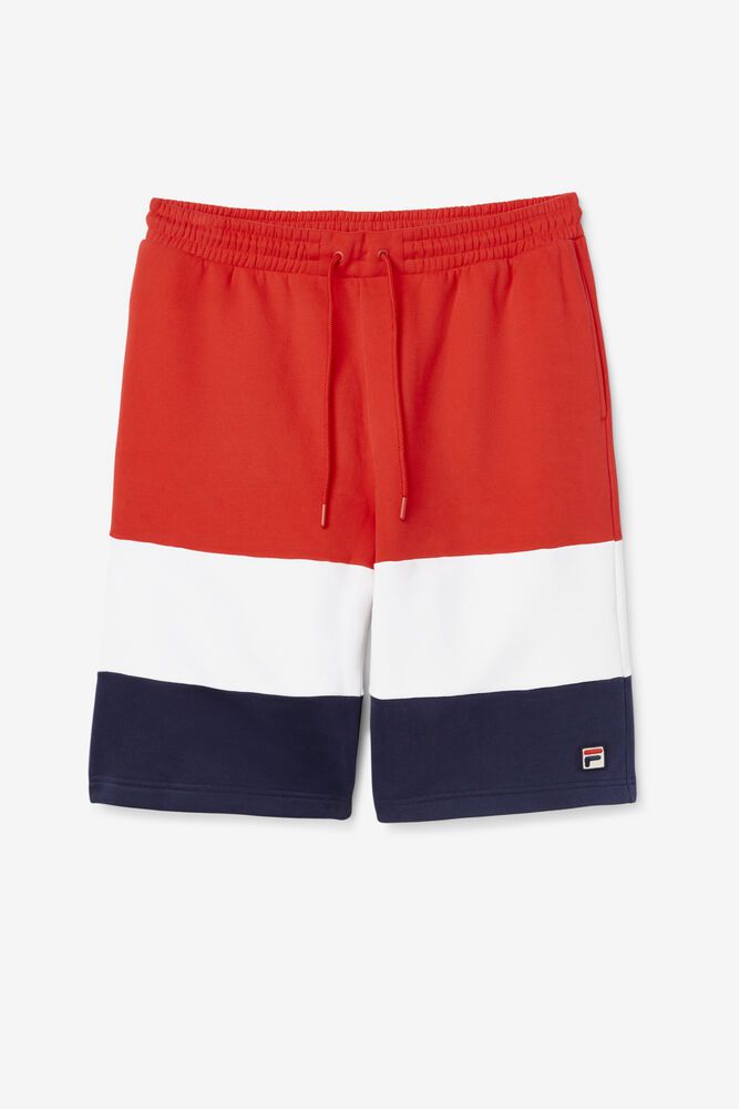 Fila Shorts Mens Red/White/Navy Alanzo - Ireland 18253-ERPZ